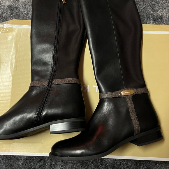 Michael Kors Finley Leather Riding Knee-High Boots - Picture 1 of 8